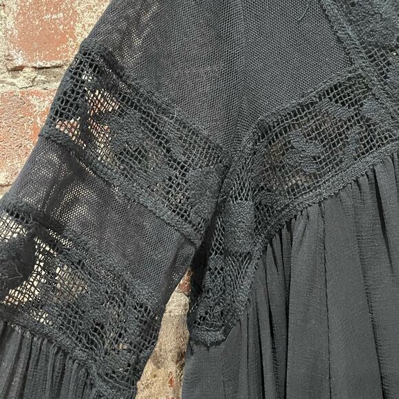 Free People All Night Long Button Down Lace Tunic Size XS - Picture 5 of 10